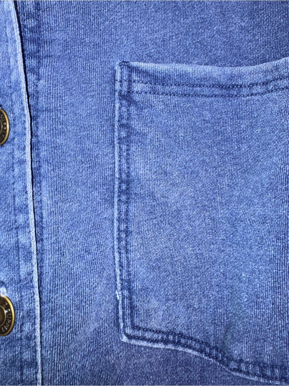 Z Supply All Day Knit Denim Jacket Vintage Indigo Button Front Shacket - Picture 6 of 14